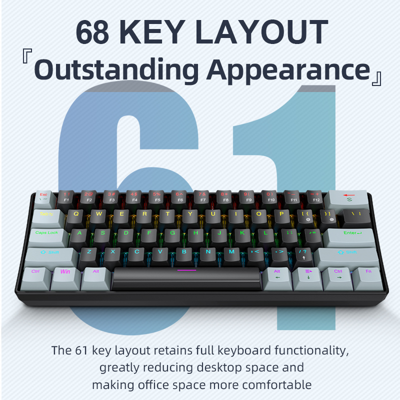 Gaming Accessories Razer - APAYADO K61 Mini Mechanical Keyboard,Wired,61 Keys,Phantom