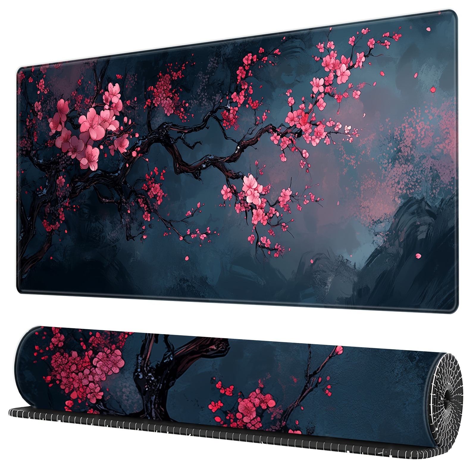 Gaming Accessories Women - Night Cherry Blossom gaming mouse pad,