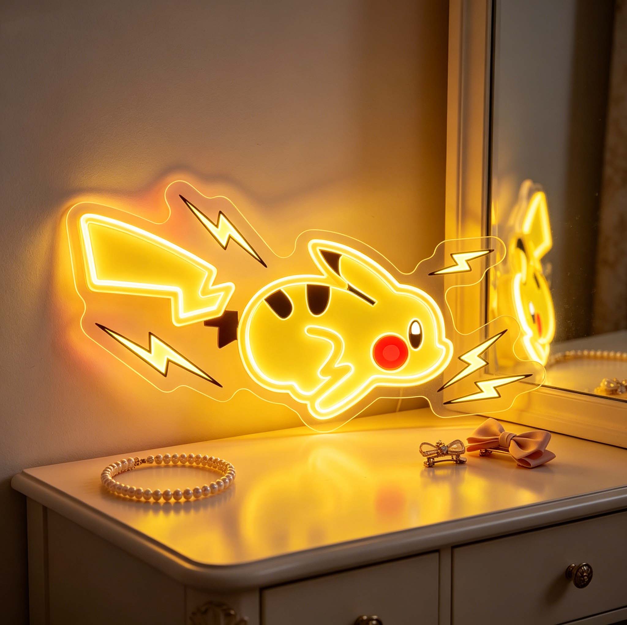 Accessories For Your Gaming Room - Pikachu Neon Sign LED USB Dimmable