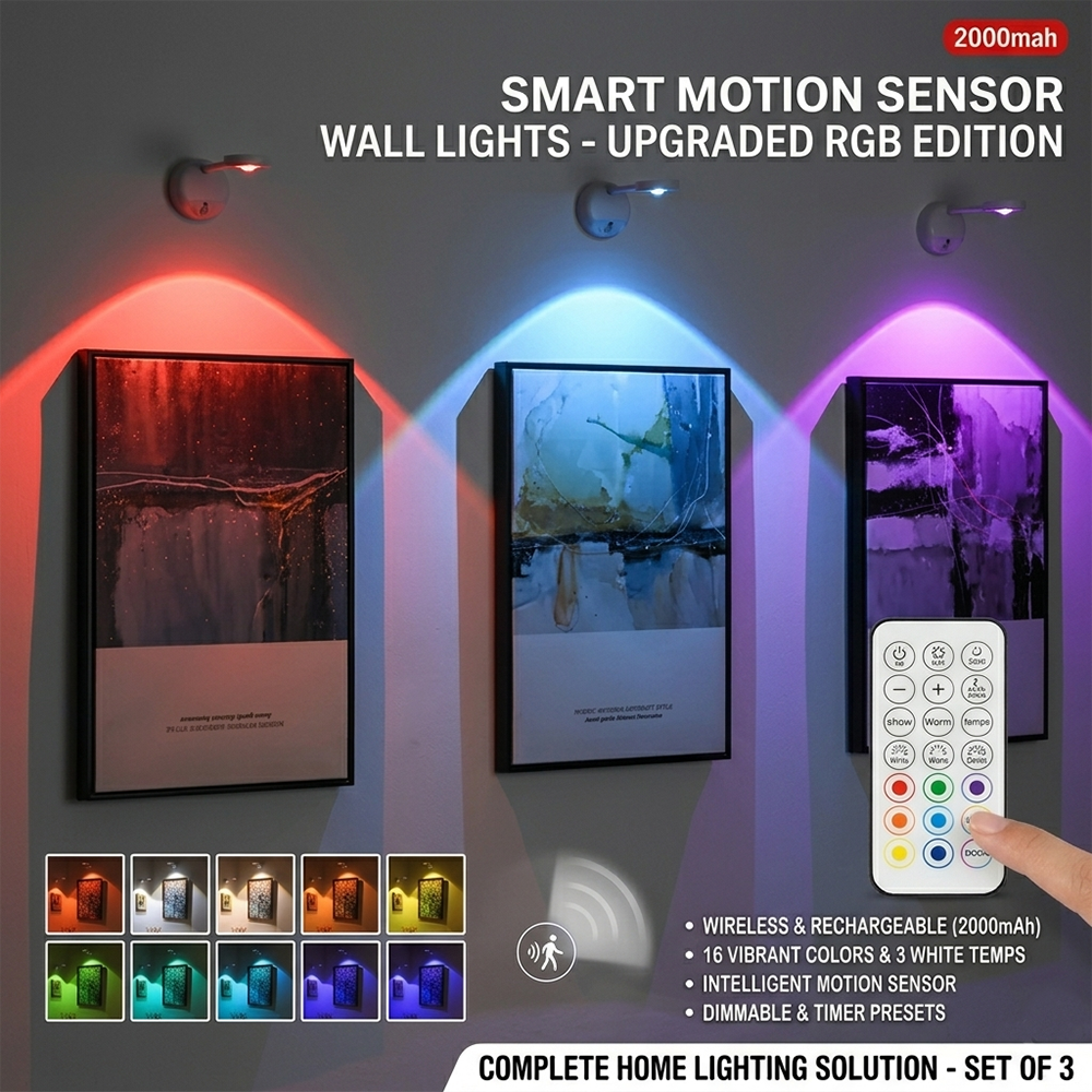 Gaming Accessories Wall - RGB LED Motion Sensor Wall Lamp