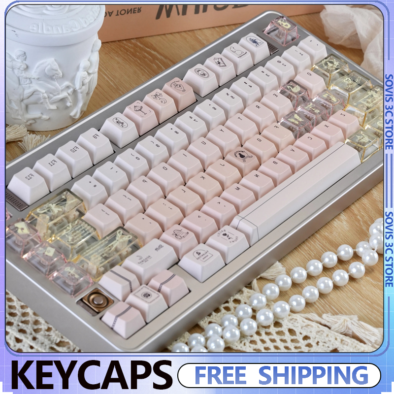 Gaming Set Accessories - Champagne Pink Keycap Set PC+PBT Sub
