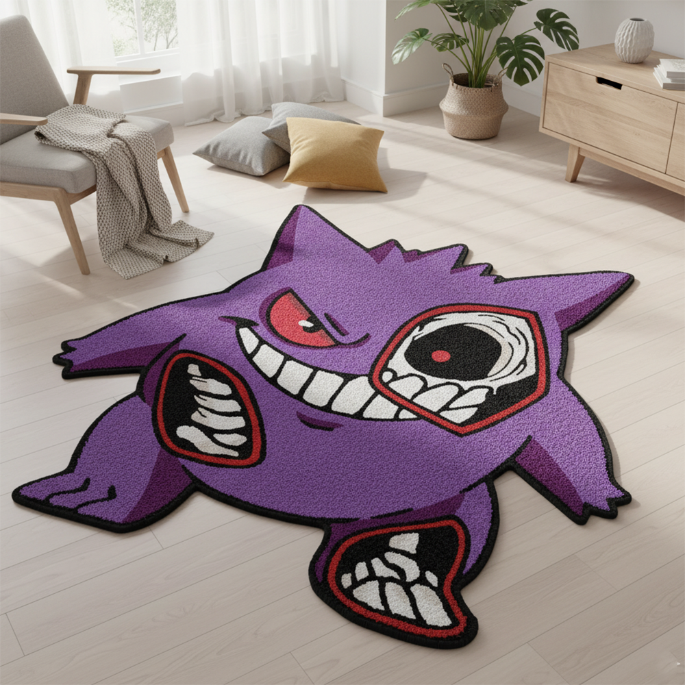 Gaming Room Accessories Ideas - Cartoon Pokemon Gengar Anime Rug Kawaii