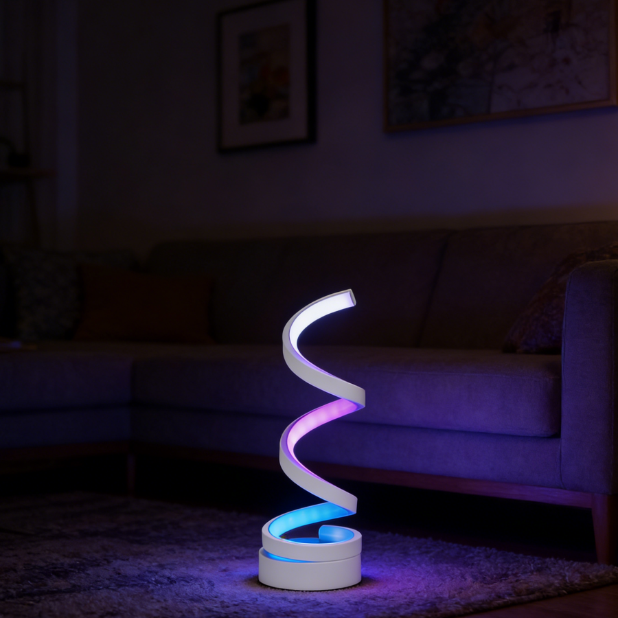 1PC RGB Spiral LED Table Lamp, - Accessories For Your Gaming Room avaliação e preço