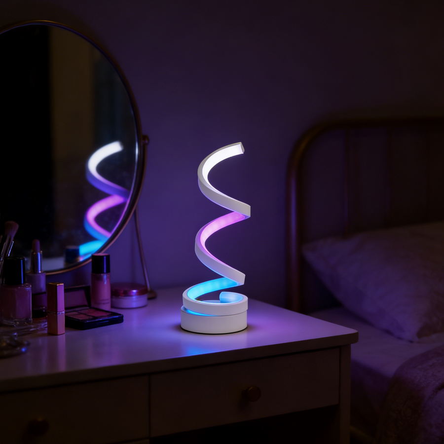 1PC RGB Spiral LED Table Lamp, - Accessories For Your Gaming Room avaliação e preço