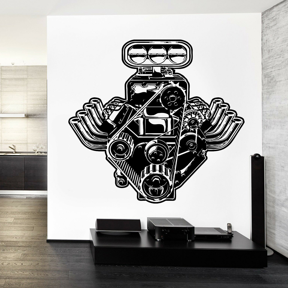 Car Motor Engine Wall Sticker  - Gaming Accessories Wall avaliação e preço