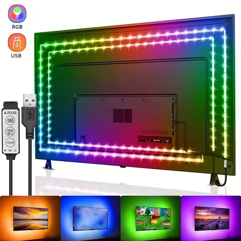 Led Lights for TV 3 Key Contro - Gaming Accessories Wall avaliação e preço