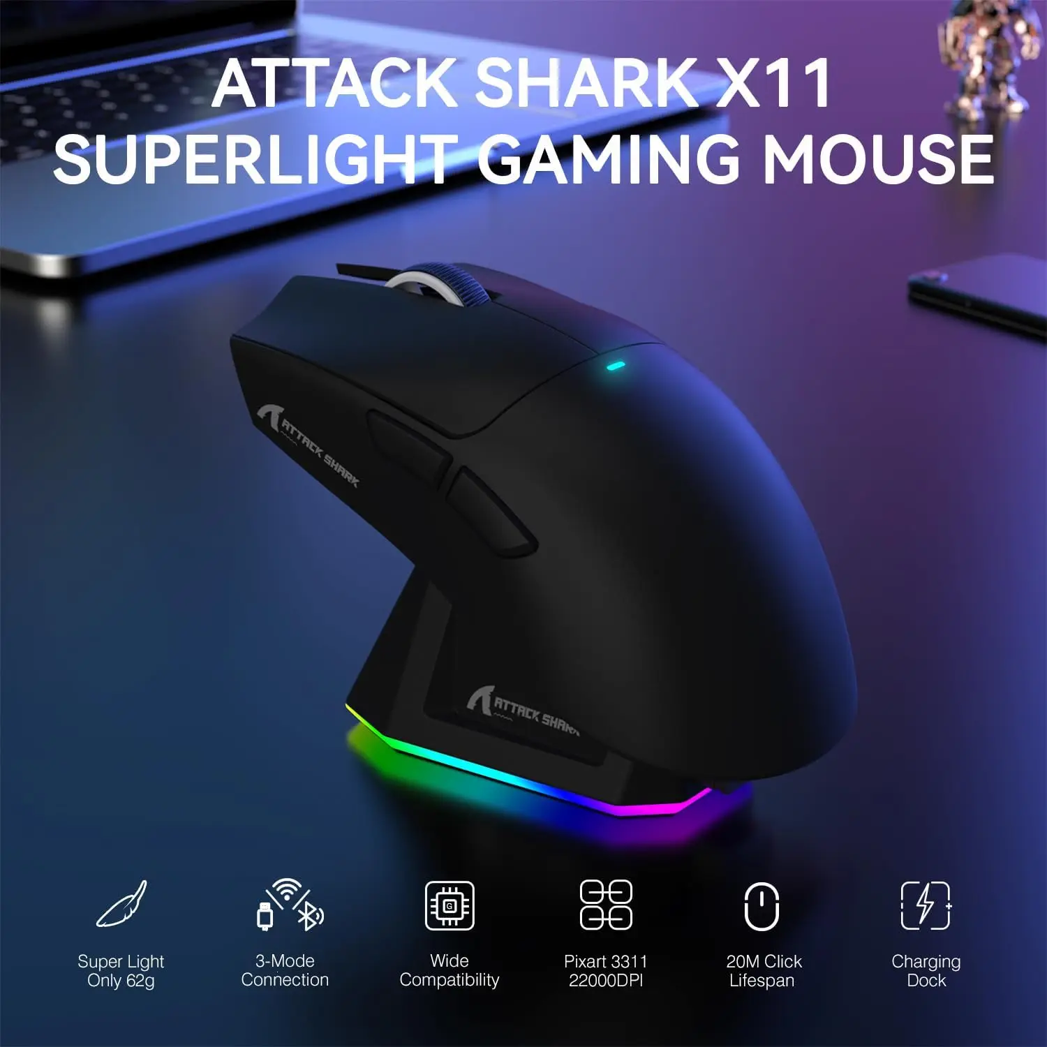 ATTACK SHARK X11 Lightweight T - Gaming Accessories avaliação e preço