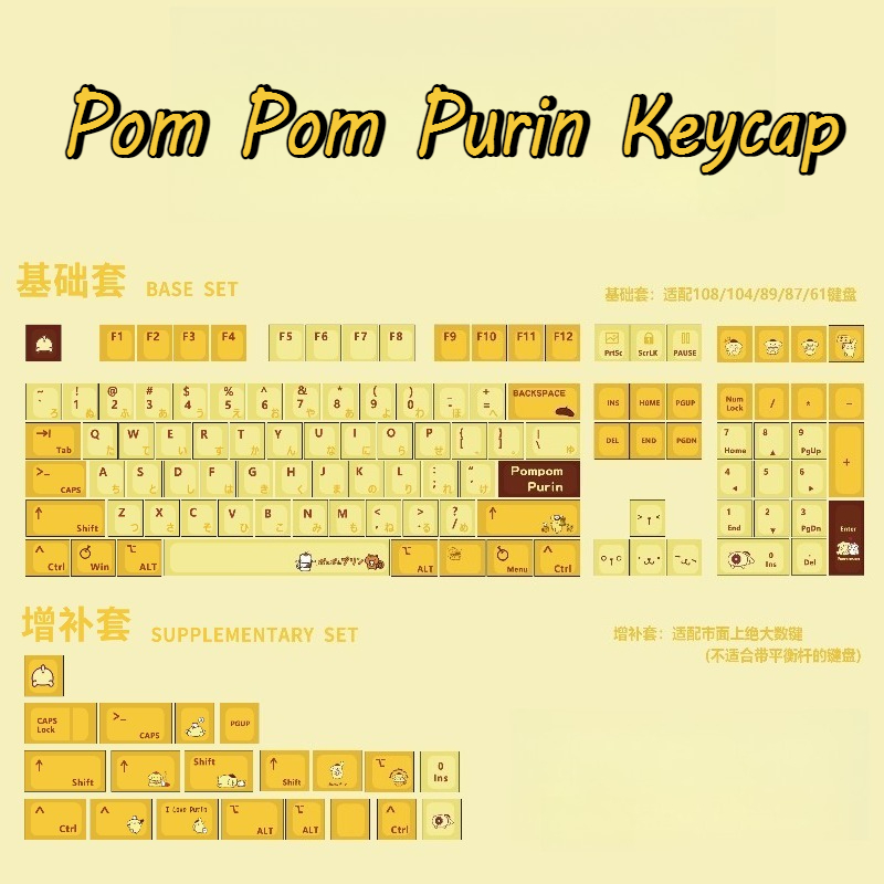 PomPomPurin Keycap Set for Gam - Gaming Set Accessories avaliação e preço