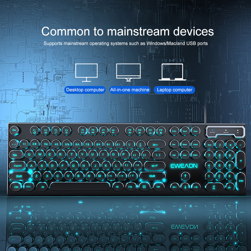 EWEADN Typewriter Gaming Keybo - Gaming Accessories Keyboards avaliação e preço