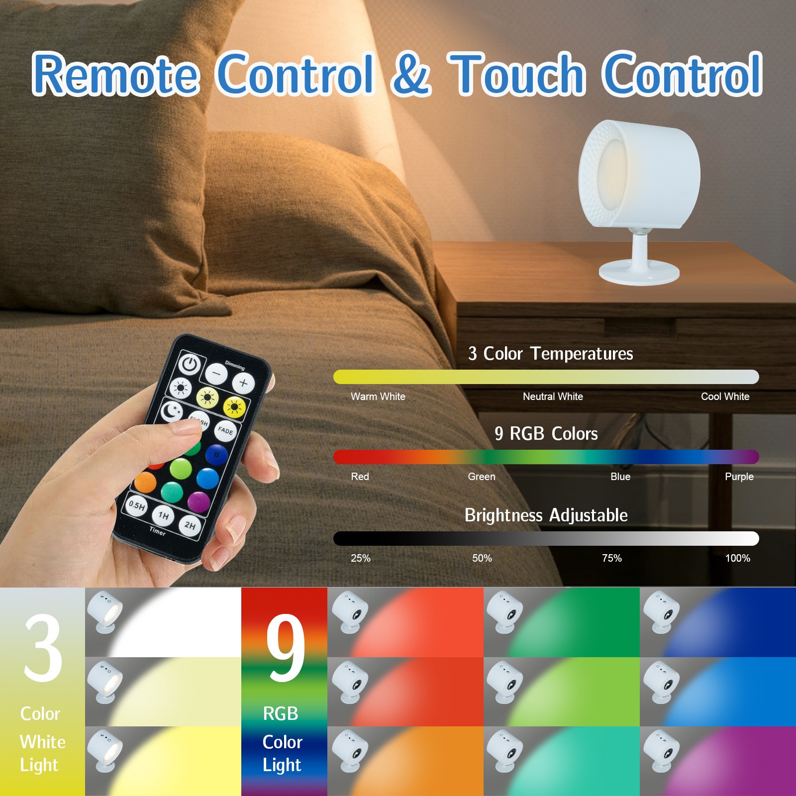 12 Color Wall Lamp Wireles Tou - Gaming Accessories Wall avaliação e preço