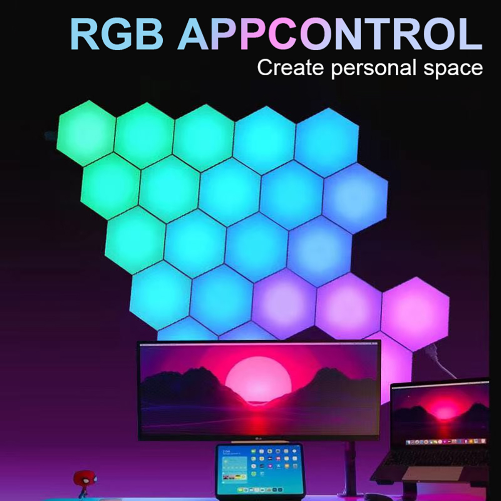 RGB Touch Led Wall Hexagon Lig - Gaming Accessories Wall avaliação e preço