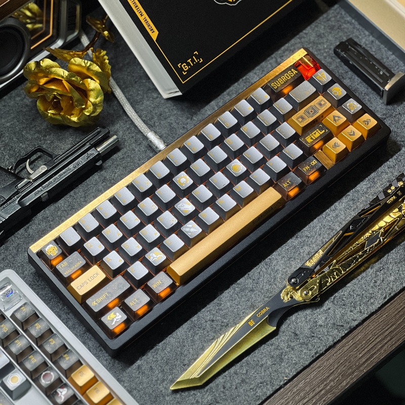 Golden Rose Theme Keycaps Set  - Gaming Set Accessories avaliação e preço