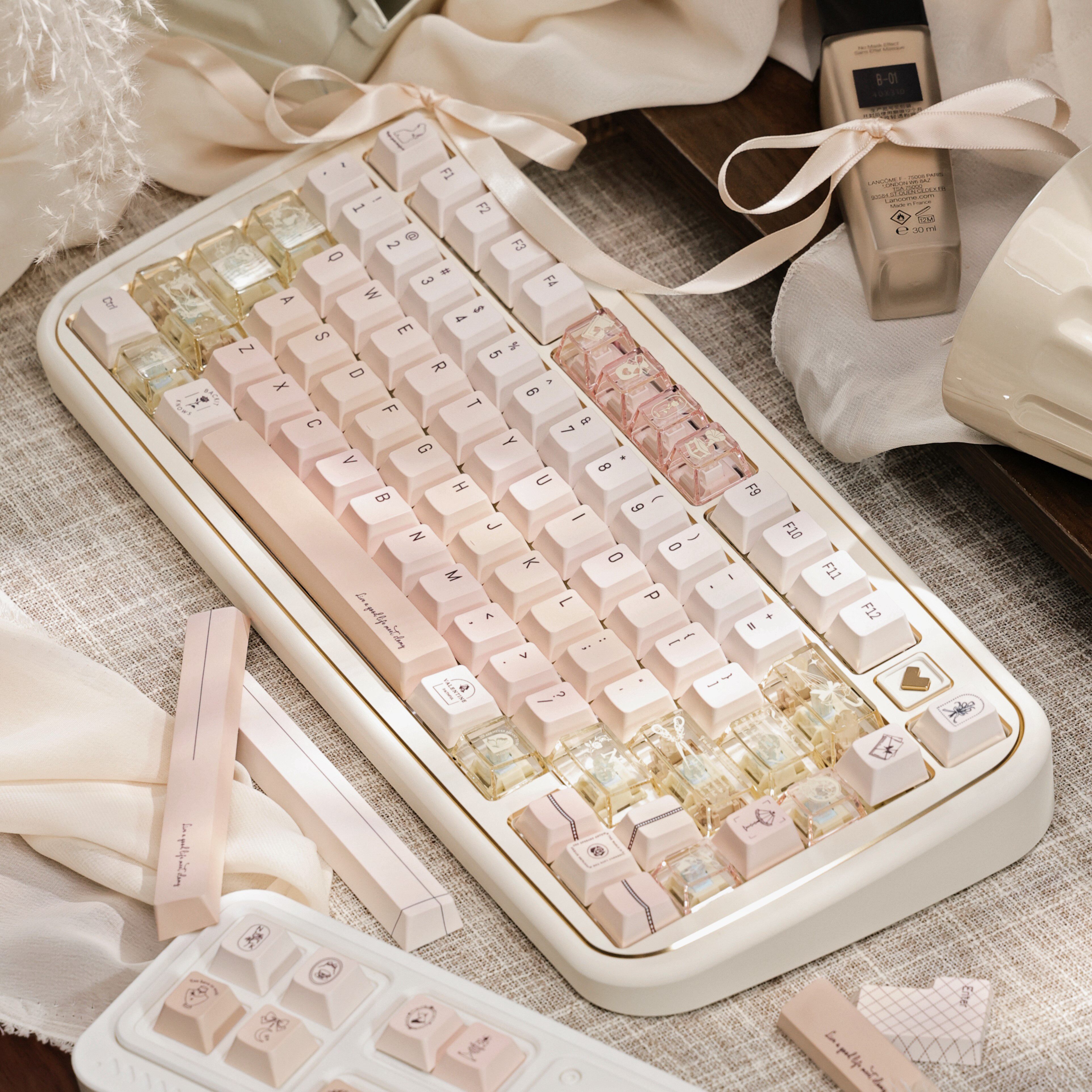 Champagne Pink Keycap Set PC+P - Gaming Set Accessories avaliação e preço