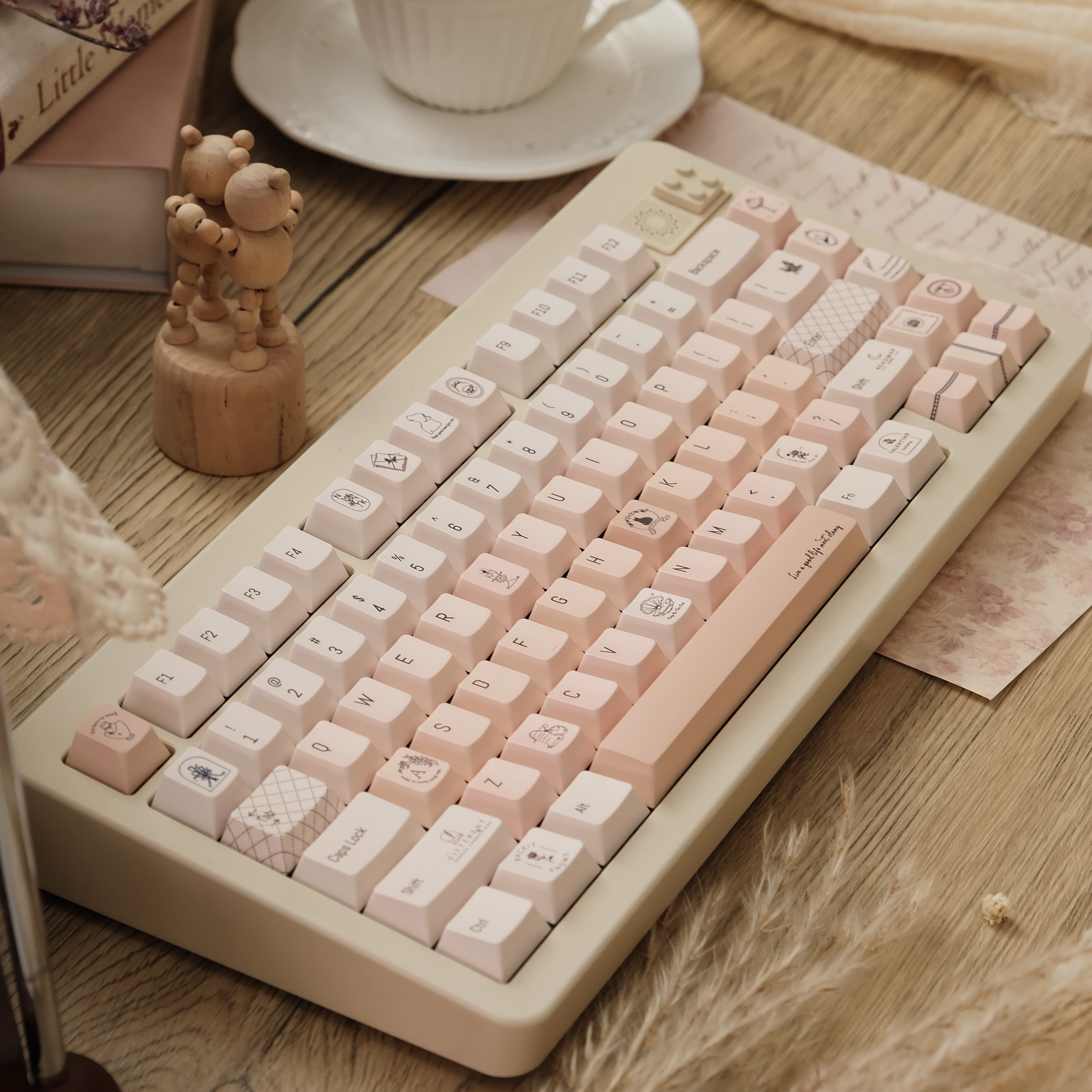 Champagne Pink Keycap Set PC+P - Gaming Set Accessories avaliação e preço