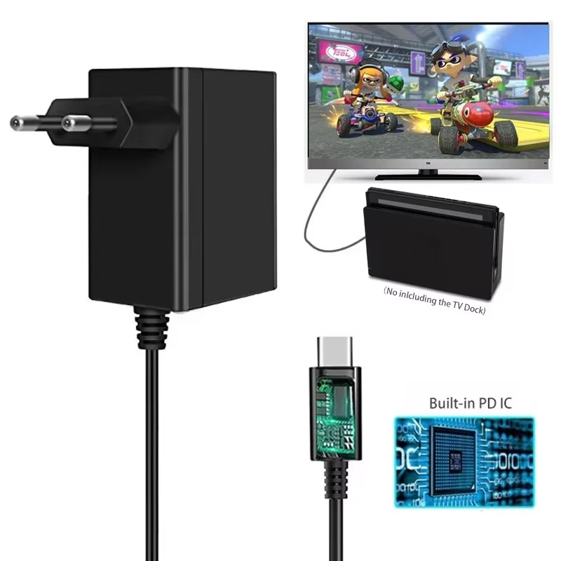 EU US UK Plug Adapter for AC C - Gaming Accessories Wall avaliação e preço