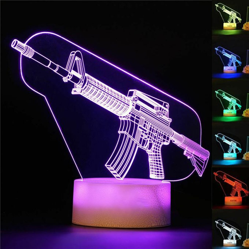 Game Rifle 3d Led Night Light  - Accessories For Your Gaming Room avaliação e preço