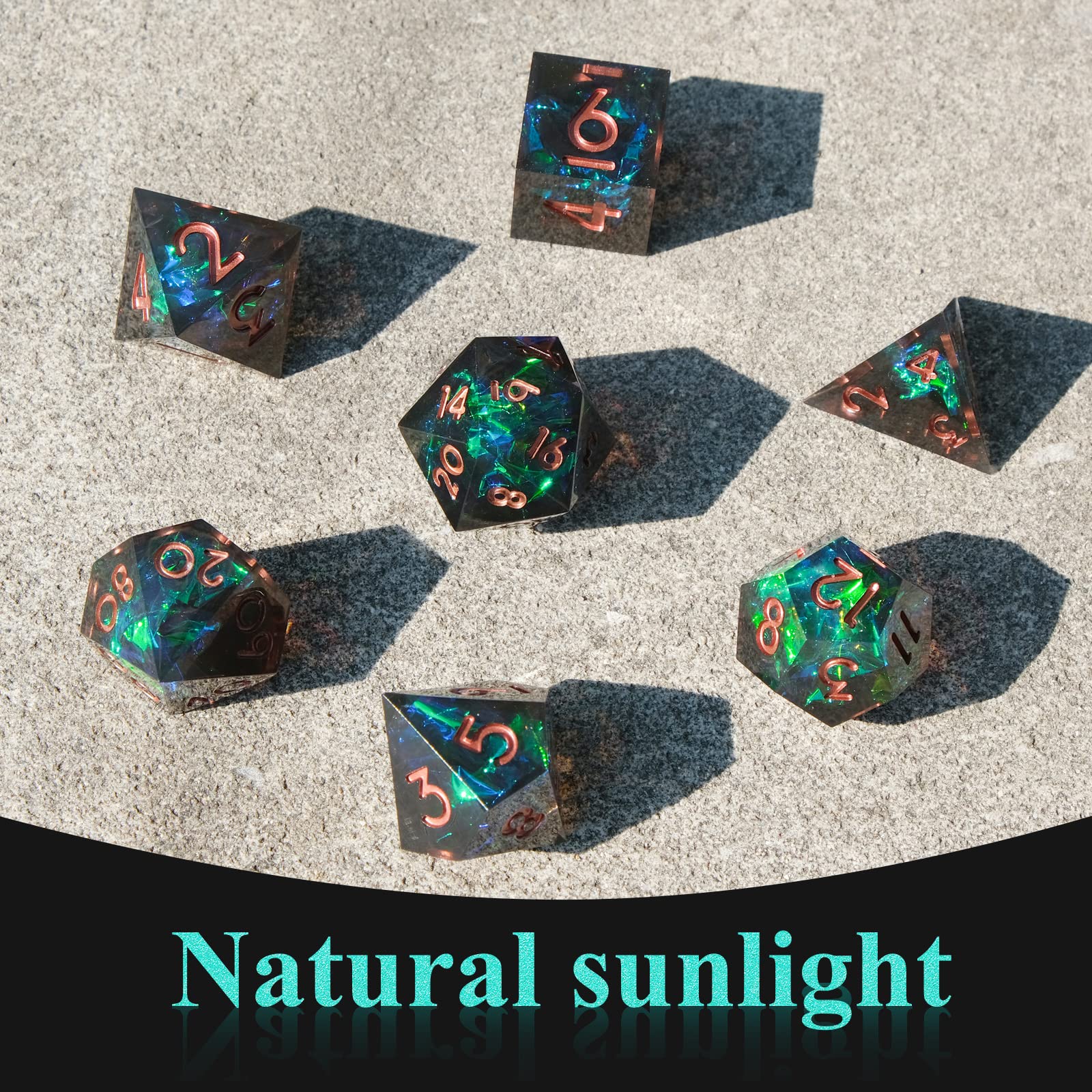Resin Sharp Edge DND Dice Set  - Gaming Handheld Accessories avaliação e preço