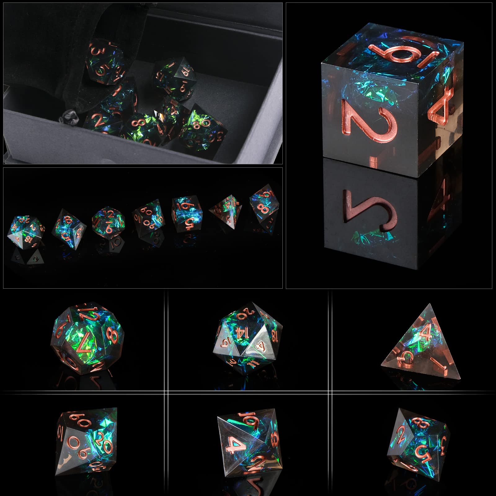 Resin Sharp Edge DND Dice Set  - Gaming Handheld Accessories avaliação e preço