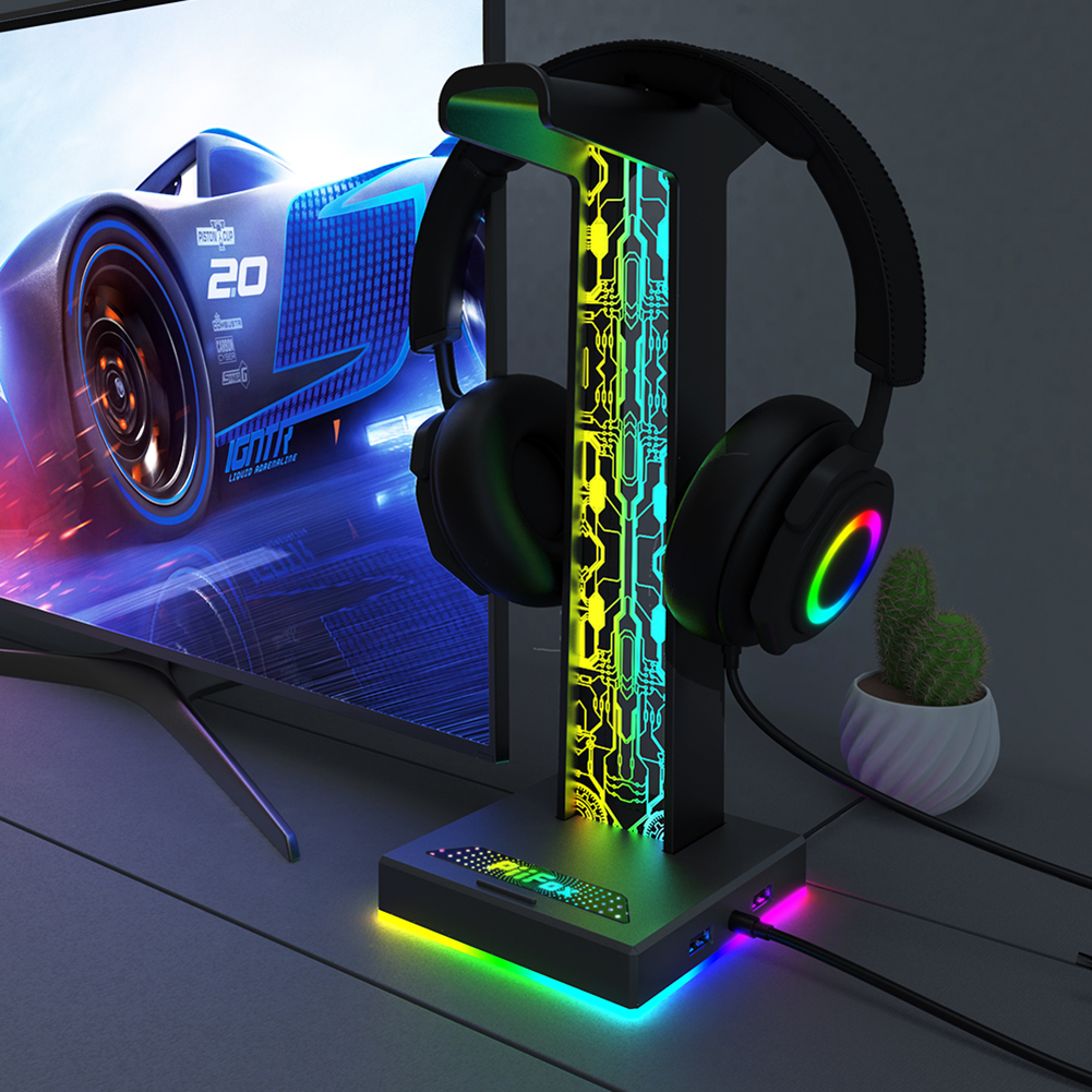 RGB Gaming Headphone Stand Dua - Gaming Accessories Setup avaliação e preço